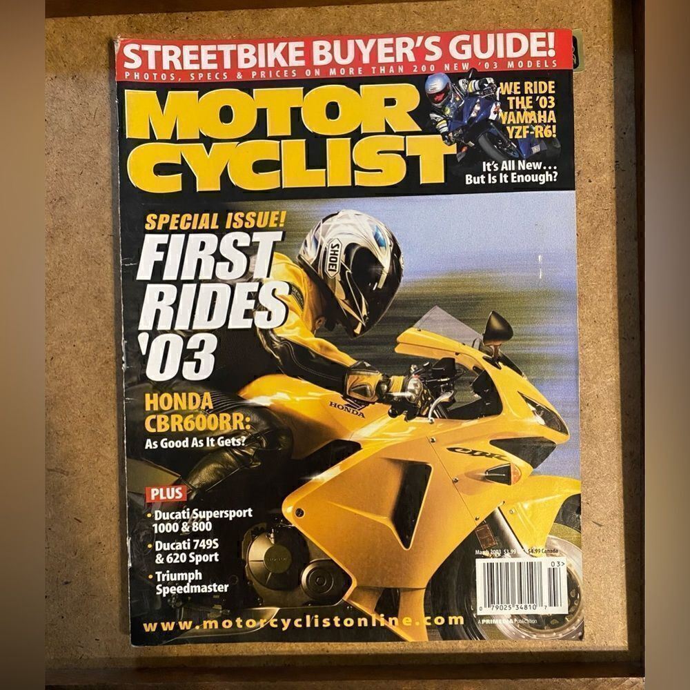 Vintage 2003 motor cyclist street bikes